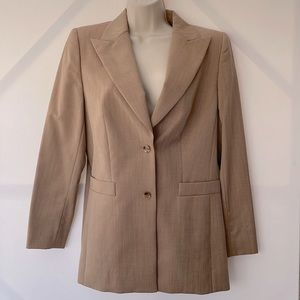 Escada Blazer, tan, lined, single breasted, size 40